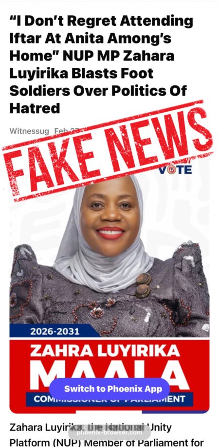 Zahara Luyirika Denies Attending Speaker’s Dua, Refutes Media Reports